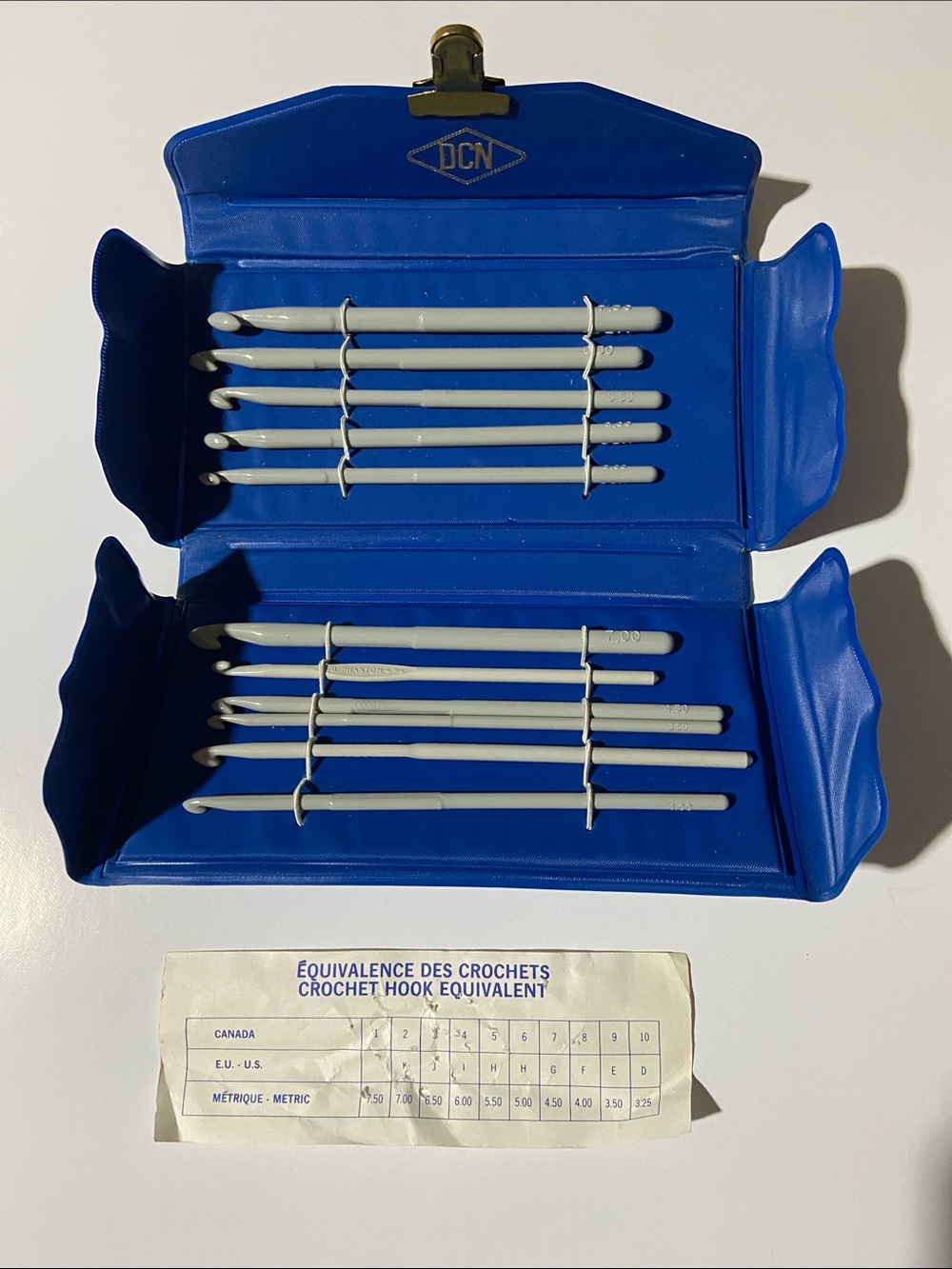 Vintage Assortment of Crochet Needles in Carrying Case